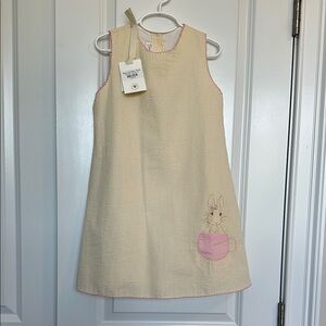 Dondolo NWT Cream & Pink Sleeveless Seersucker Kids Dress